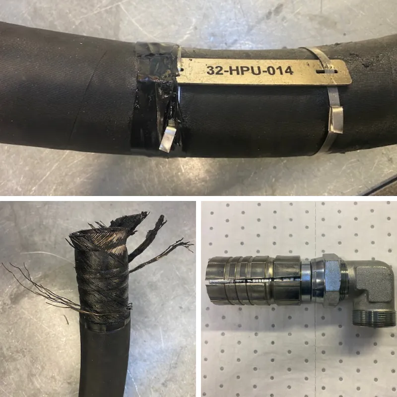 Hydraulic hose detachment